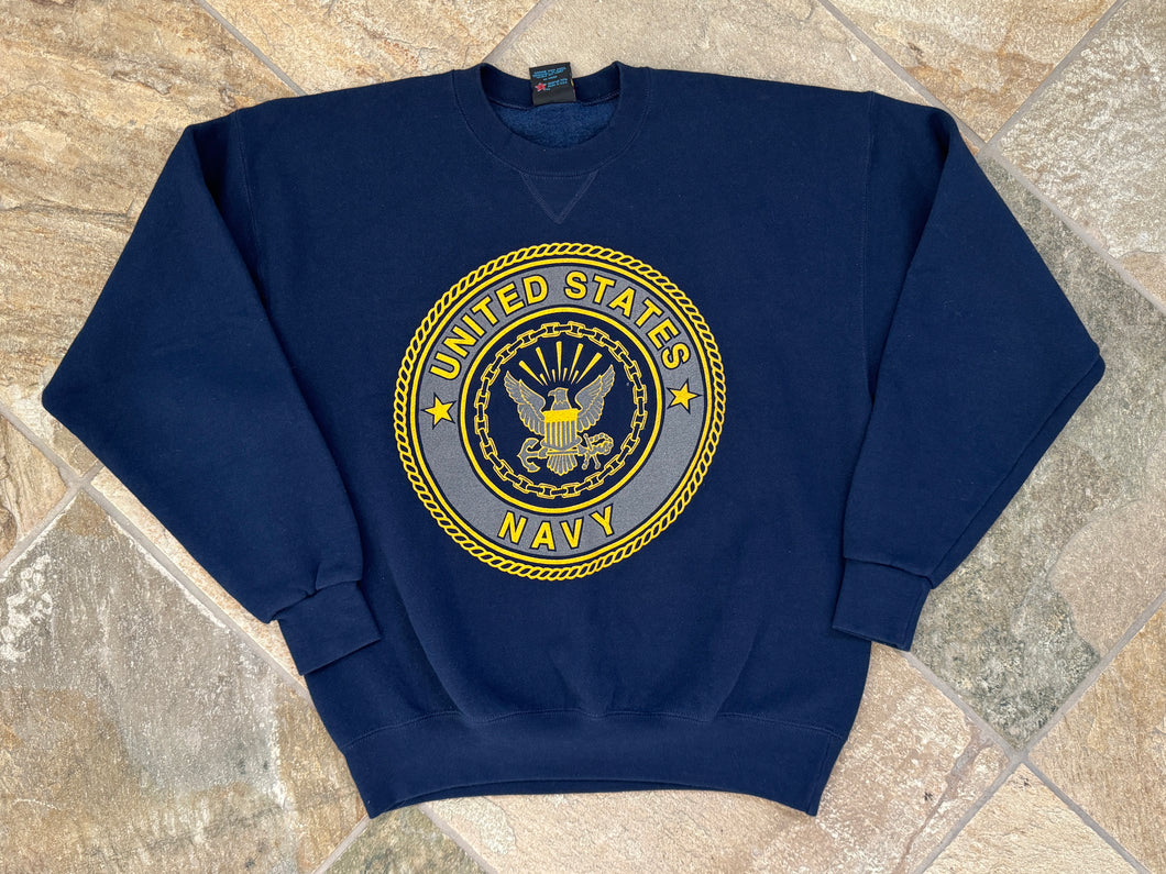 Vintage US Navy Midshipman College Sweatshirt, Size Large