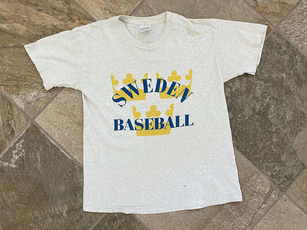 Vintage Sweden Baseball TShirt, Size Large