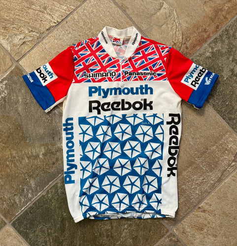 Vintage Reebok Plymouth Biking Cycling Shirt Jersey, Size Medium ###