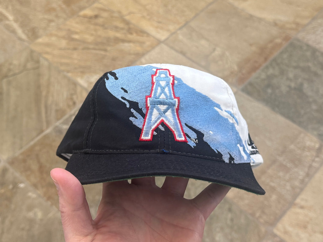 Vintage Houston Oilers Logo Athletic Splash Snapback Football Hat