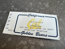 Load image into Gallery viewer, Vintage California Cal Bear vs Stanford Cardinal 1998 Big Game Ticket Stub ***