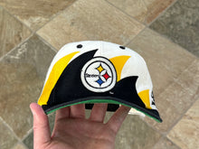 Load image into Gallery viewer, Vintage Pittsburgh Steelers Logo Athletic Double Sharktooth Snapback Football Hat