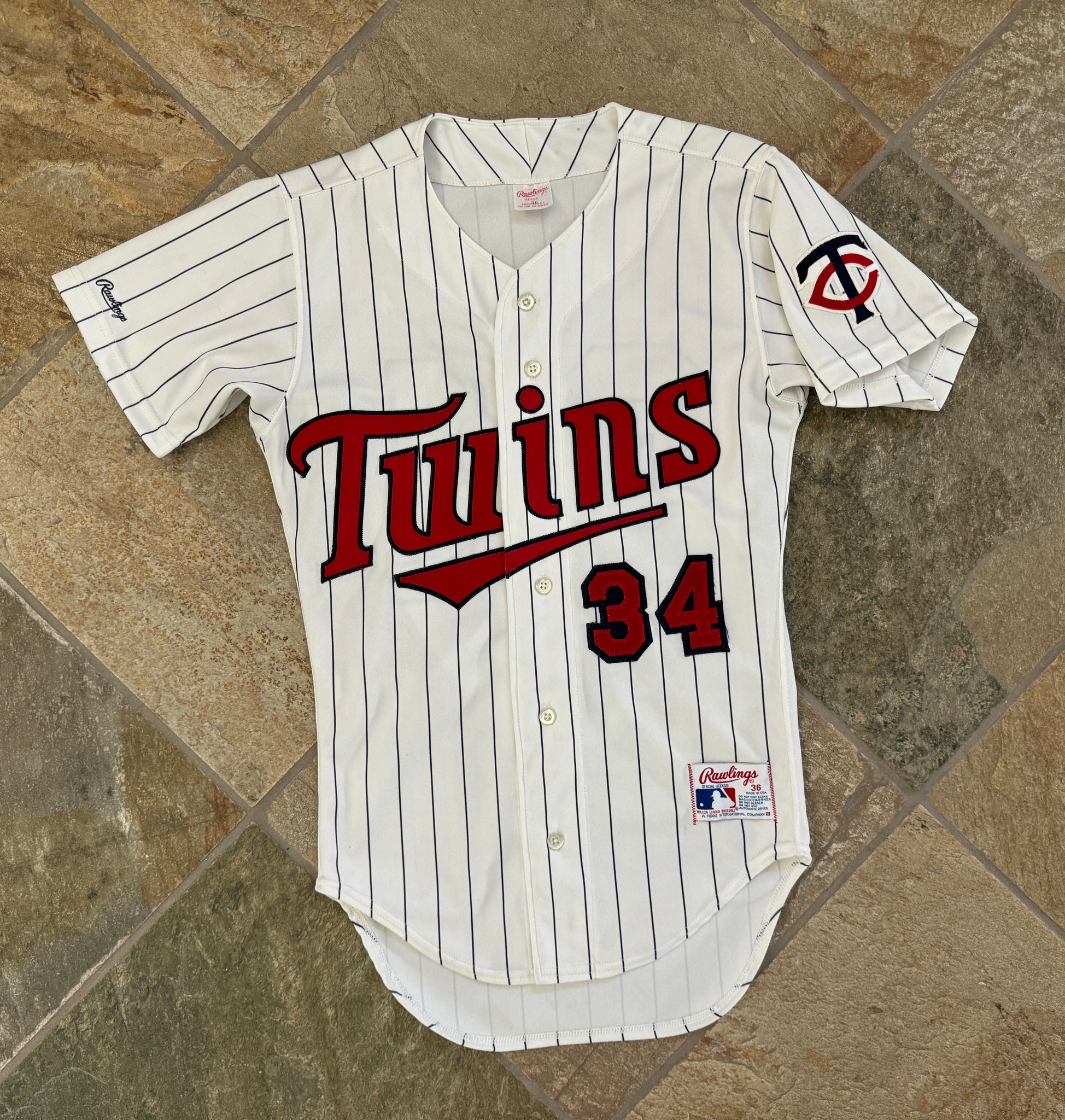 Vintage Minnesota Twins Kirby Puckett Rawlings Baseball Jersey Size 3 Stuck In The 90s Sports