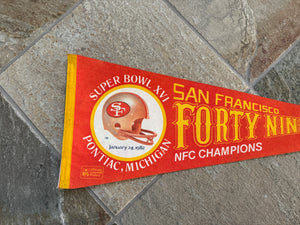 Vintage San Francisco 49ers Super Bowl XVI Football Pennant