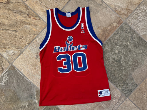 Vintage Washington Bullets Rasheed Wallace Champion Basketball Jersey, Size 40, Medium