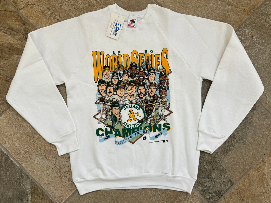 Vintage Oakland Athletics Salem 1989 World Series Baseball Sweatshirt, Size Large