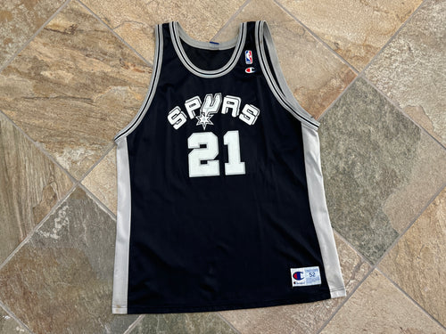 Vintage San Antonio Spurs Tim Duncan Champion Basketball Jersey, Size 52, XXL