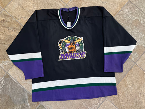 Vintage Minnesota Moose Bauer Hockey Jersey, Size XL