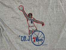 Load image into Gallery viewer, Vintage Philadelphia 76ers Dr. J Julius Erving Downers Basketball TShirt, Size XL