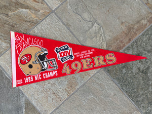 Vintage San Francisco 49ers Super Bowl XXIV Football Pennant