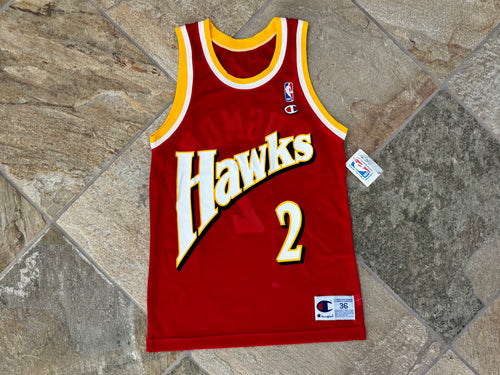 Vintage Atlanta Hawks Stacey Augmon Champion Basketball Jersey, Size 36, Small