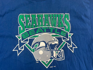 Vintage Seattle Seahawks Logo 7 Football TShirt, Size Large