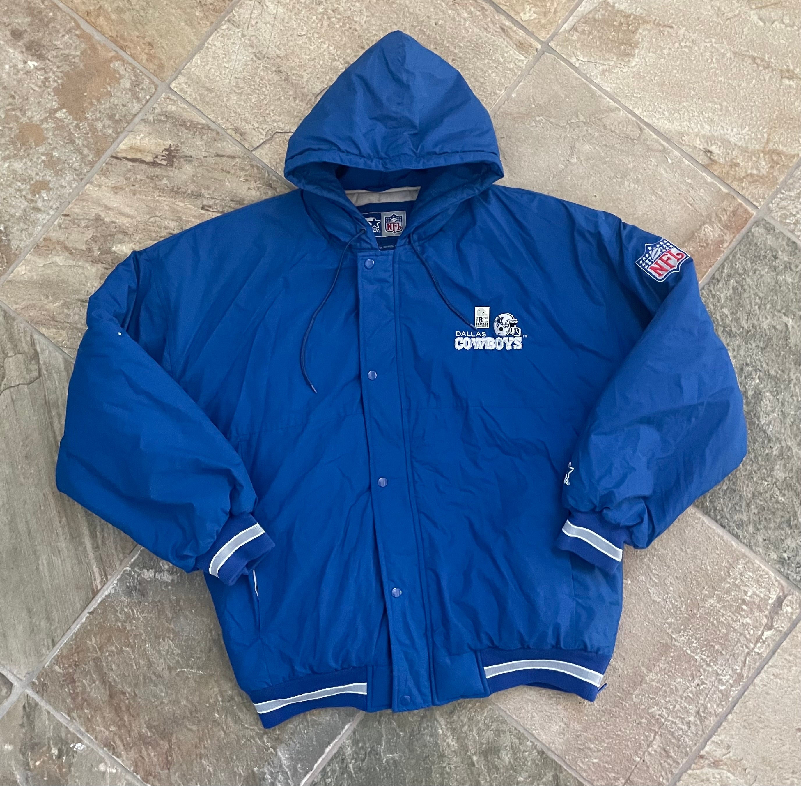 Vintage Dallas Cowboys Starer Parka Football Jacket, Size Medium