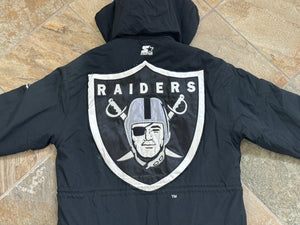 Vintage Los Angeles Raiders Starter Trench Coat Parka Football Jacket, Size Large