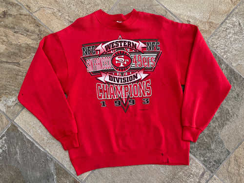 Vintage San Francisco 49ers Western Division Champions Football Sweatshirt, Size Large