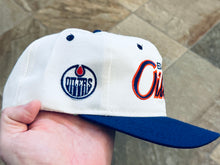 Load image into Gallery viewer, Vintage Edmonton Oilers Sports Specialties Script Snapback Hockey Hat