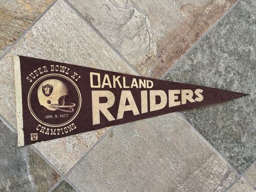 Vintage Oakland Raiders 1977 Super Bowl XI Champions Football Pennant