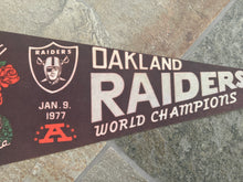 Load image into Gallery viewer, Vintage Oakland Raiders 1977 Super Bowl XI Football Pennant