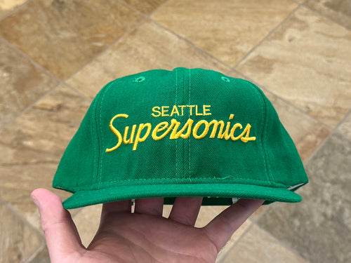 Vintage Seattle Supersonics Sports Specialties Script Snapback Basketball Hat