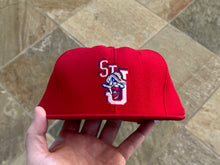 Load image into Gallery viewer, Vintage St. John’s Redmen Red Storm DeLong Snapback College Hat.