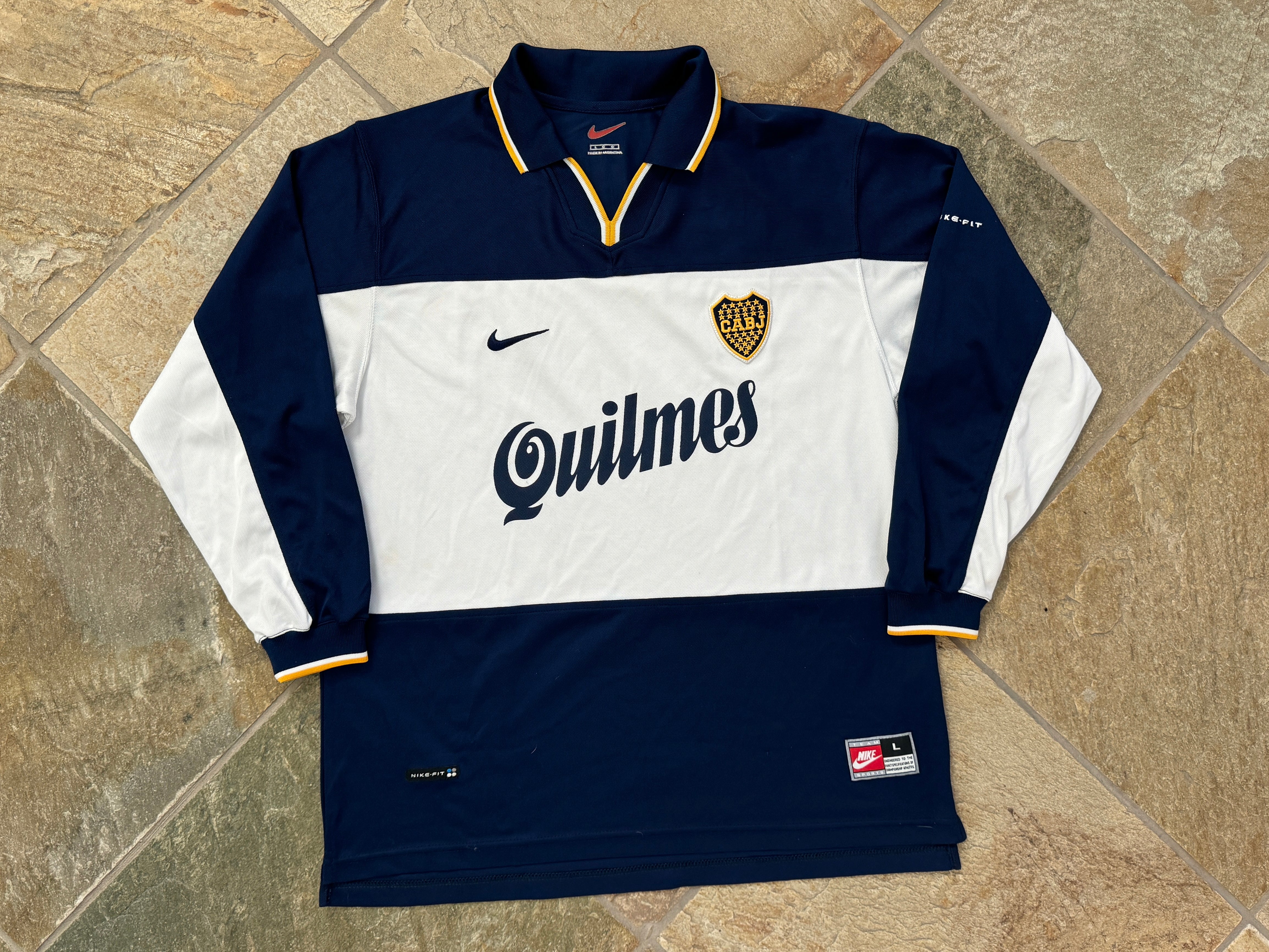 Vintage Boca Juniors Nike Long Sleeve Soccer Jersey, Size