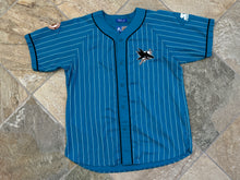 Load image into Gallery viewer, Vintage San Jose Sharks Starter Pinstripe Hockey Jersey, Size XL