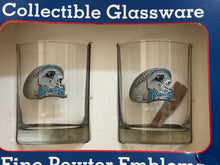 Load image into Gallery viewer, Vintage Carolina Panthers Pewter Highball Football Drinking Glasses- Set of 2 ###