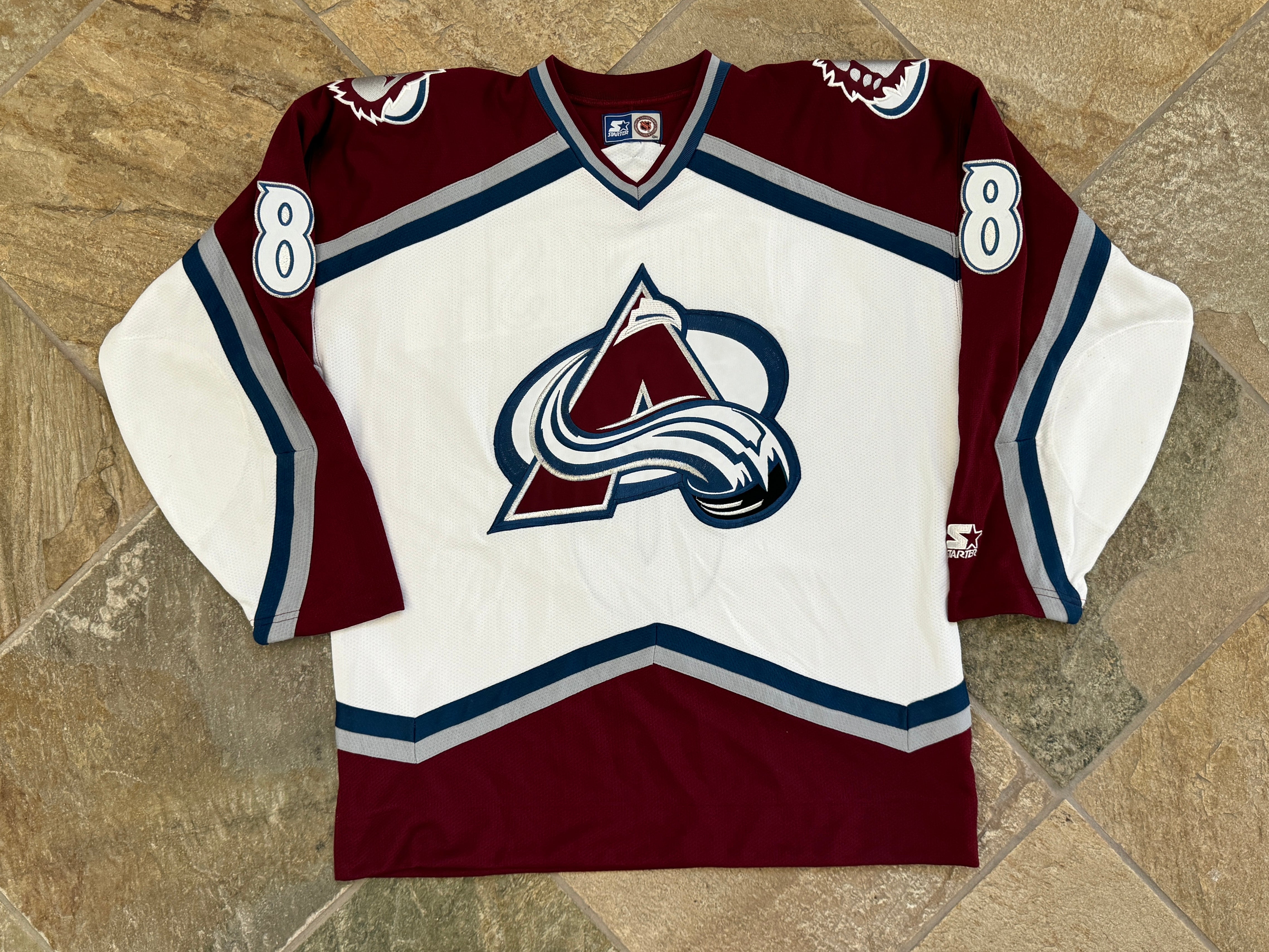Youth Colorado Avalanche Starter Black Printed Logo Satin