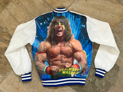 Vintage WWF WWE Ultimate Warrior Chalk Line Fanimation Wrestling Jacket, Size Small ###