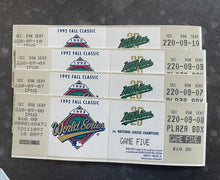 Load image into Gallery viewer, 1992 World Series Oakland Athletics A’s Phantom ticket Stub, game 5, Braves
