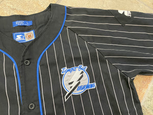 Vintage Tampa Bay Lightning Starter Pinstripe Hockey Jersey, Size Large