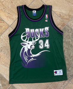 Vintage Milwaukee Bucks Ray Allen Big Buck Champion Basketball Jersey, Size 44, Large