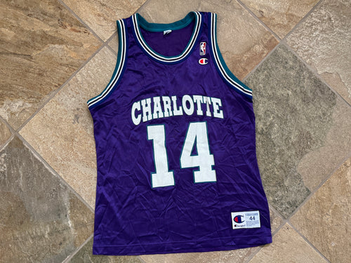 Vintage Charlotte Hornets Anthony Mason Champion Basketball Jersey, Size 44, Large