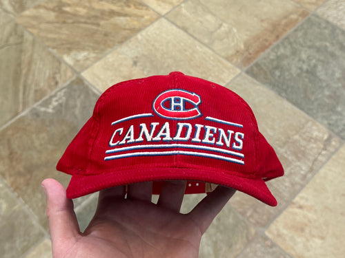 Vintage Montreal Canadiens Ted Fletcher Corduroy Snapback Hockey Hat