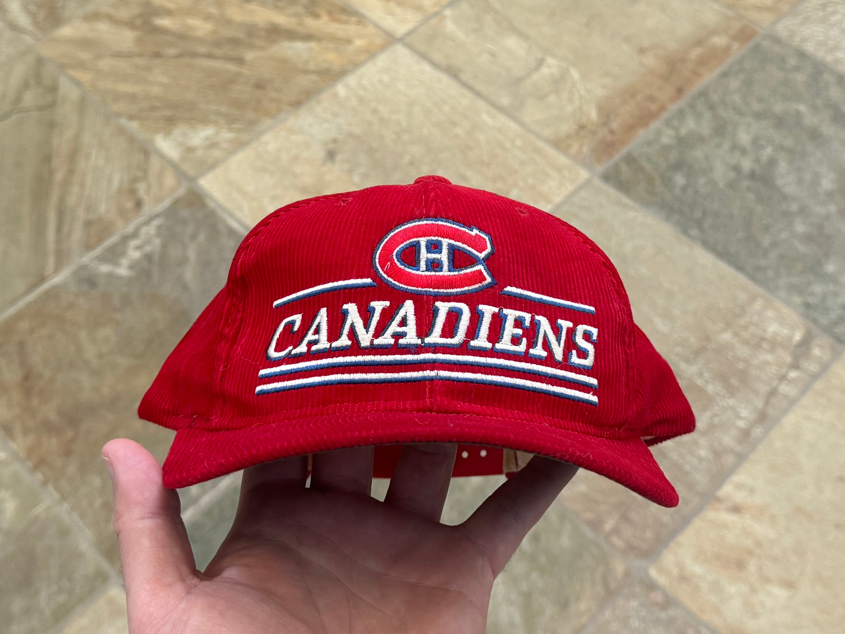 Vintage Montreal Canadiens Ted Fletcher Corduroy Snapback Hockey