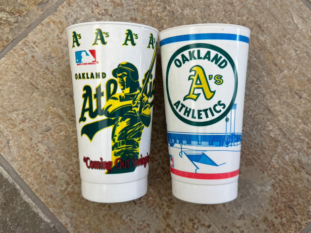 Vintage 90s Oakland Athletics Coliseum Souvenir Baseball Cups ###