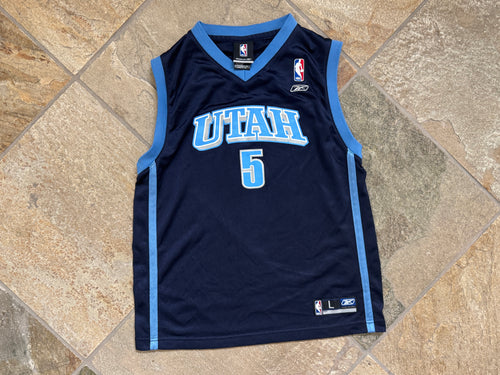 Vintage Utah Jazz Carlos Boozer Reebok Basketball Jersey, Size Youth Large, 14-16