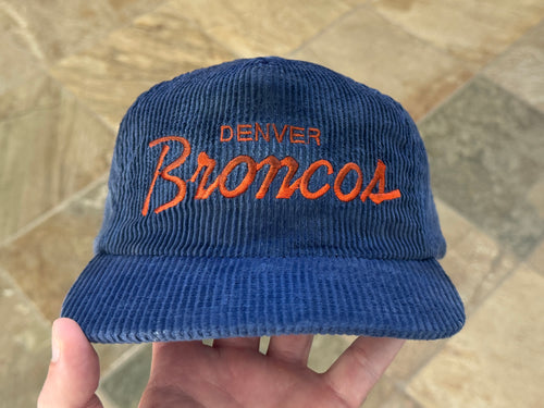 Vintage Denver Broncos Sports Specialties Script Corduroy Strapback Football Hat