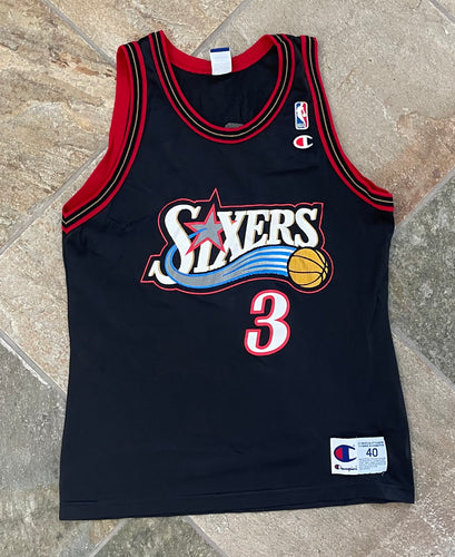 Vintage Philadelphia 76ers Allen Iverson Champion Basketball Jersey, Size 40, Medium