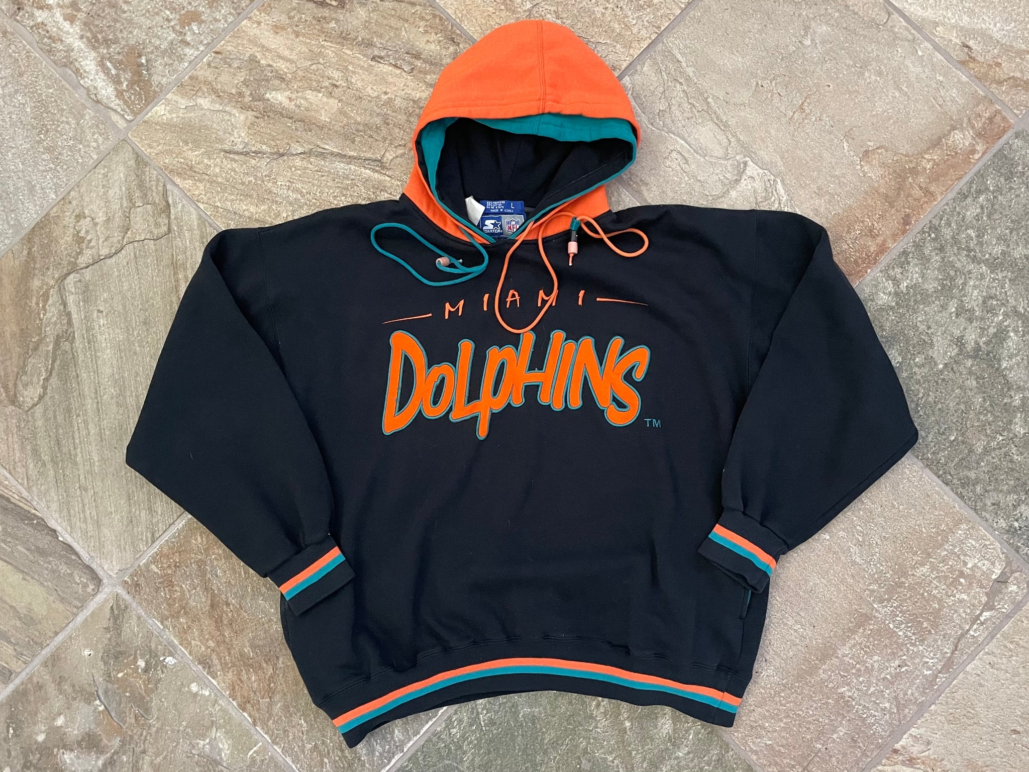 Vintage Miami Dolphins Starter Double Hood Football Sweatshirt