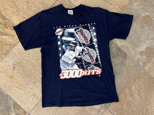 Vintage San Diego Padres Tony Gwynn 3000 Hits Baseball TShirt, Size Large
