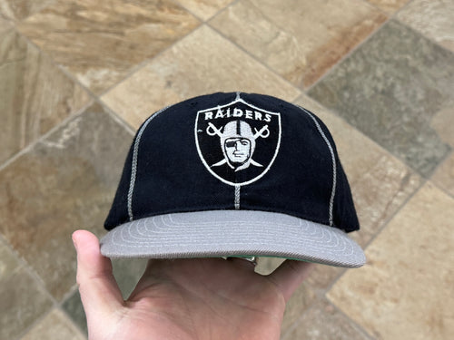Vintage Oakland Raiders Plain Logo Pin Stripe Snapback Football Hat