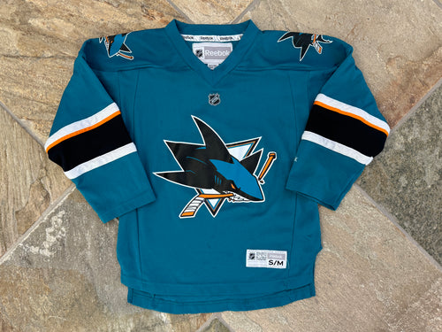 Vintage San Jose Sharks Reebok Hockey Jersey, Size Youth Small / Medium