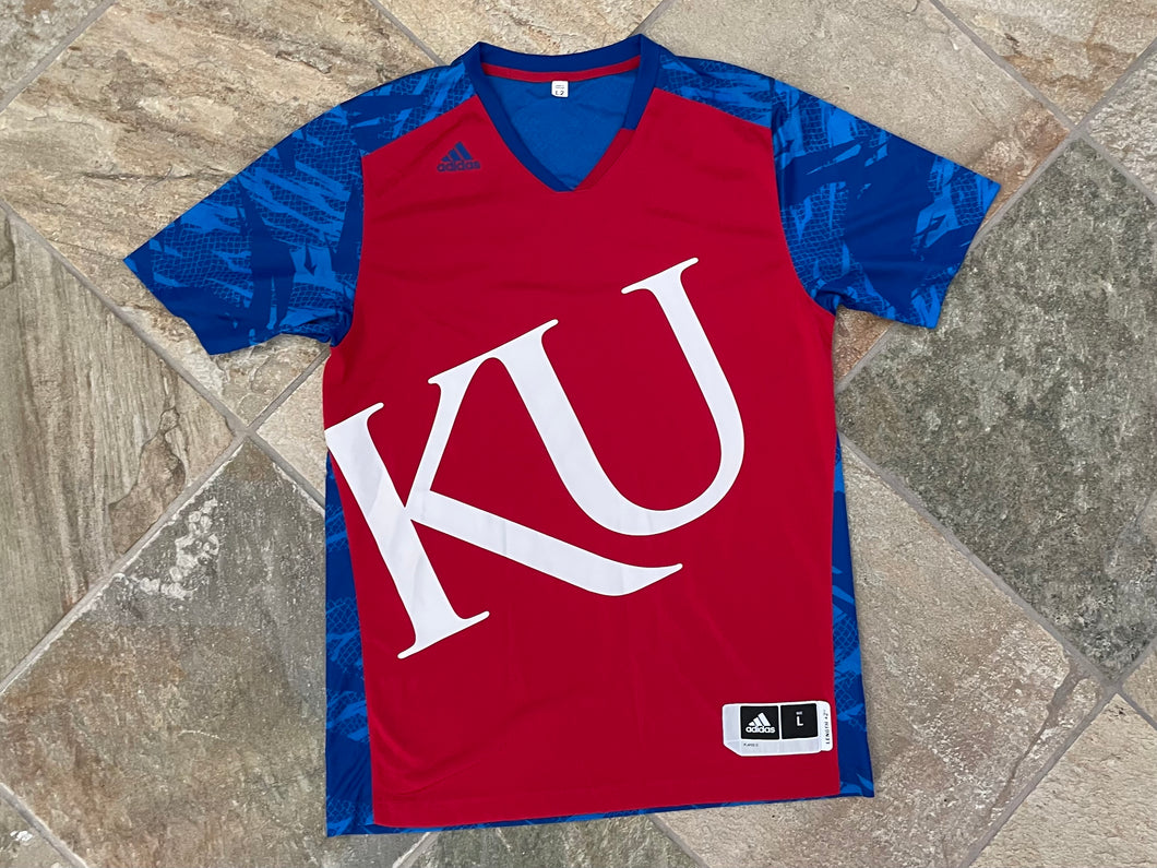 Kansas Jayhawks Frank Mason III Game Worn Adidas Basketball Warm Up College TShirt, Size Large