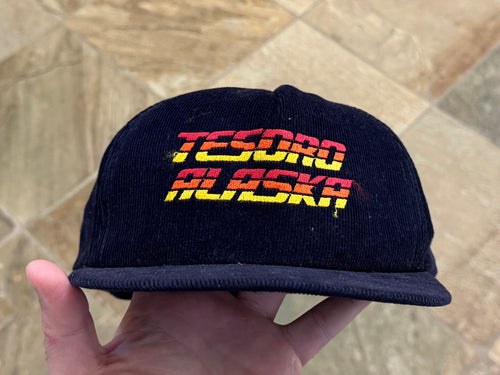 Vintage Tesoro Petroleum Oil Alaska Gasoline, Refinery Corduroy Snapback Hat ***