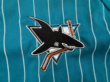Load image into Gallery viewer, Vintage San Jose Sharks Starter Pinstripe Hockey Jersey, Size XL