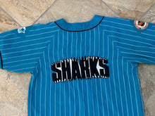 Load image into Gallery viewer, Vintage San Jose Sharks Starter Pinstripe Hockey Jersey, Size Large