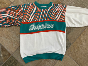 Vintage Miami Dolphins Zubaz Cliff Engle Sweater Football Sweatshirt, Size Small