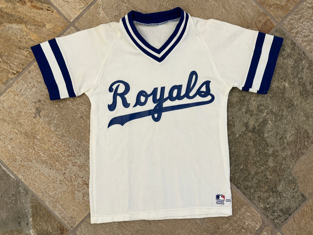 Vintage Kansas City Royals Sand Knit Baseball Jersey, Size Youth Medium, 8-10