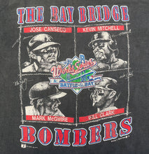 Load image into Gallery viewer, Vintage Oakland A’s SF Giants Bay Bridge Bombers Nutmeg Baseball TShirt, Size Medium